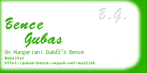 bence gubas business card